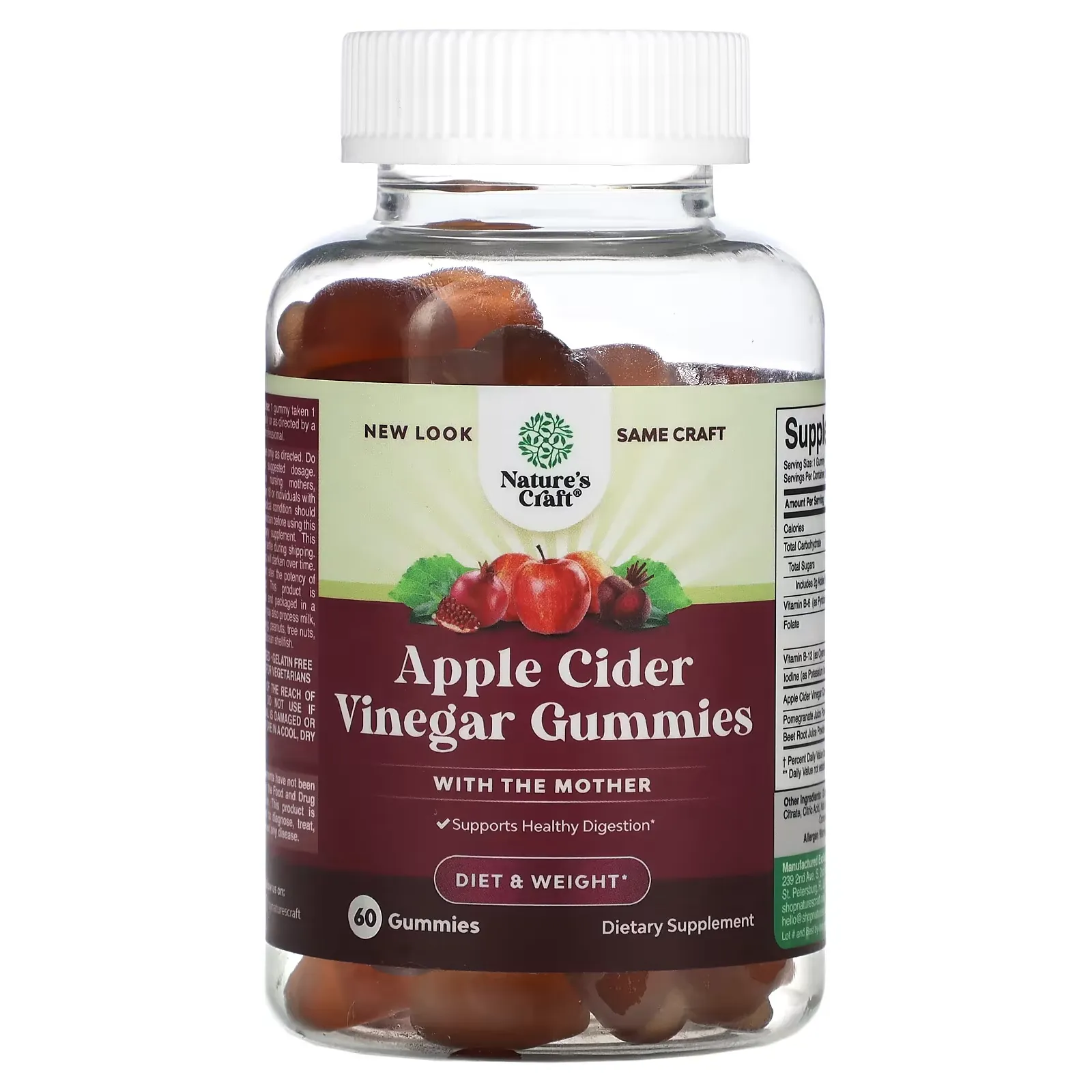 Apple Cider Vinegar Gummies with the Mother, 60 Gummies