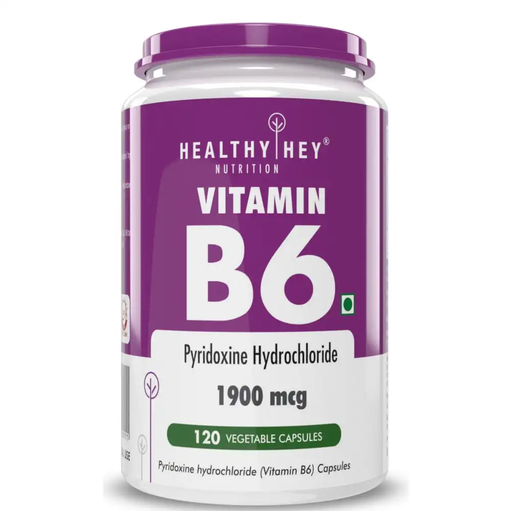 HealthyHey Nutrition Vitamin B6,  Unflavoured  120 veggie capsule(s)