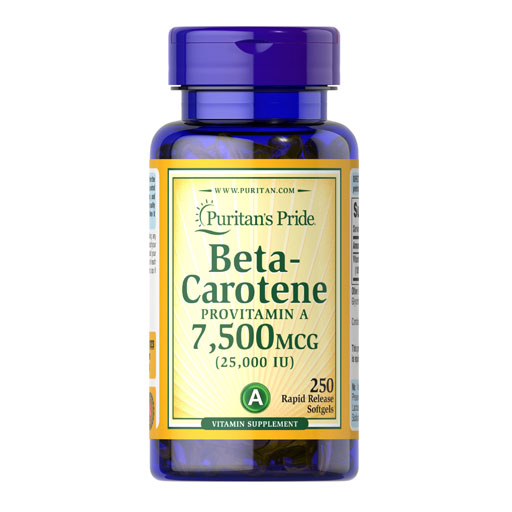 Puritan's Pride Beta Carotene - 25,000 IU - 250 Softgels