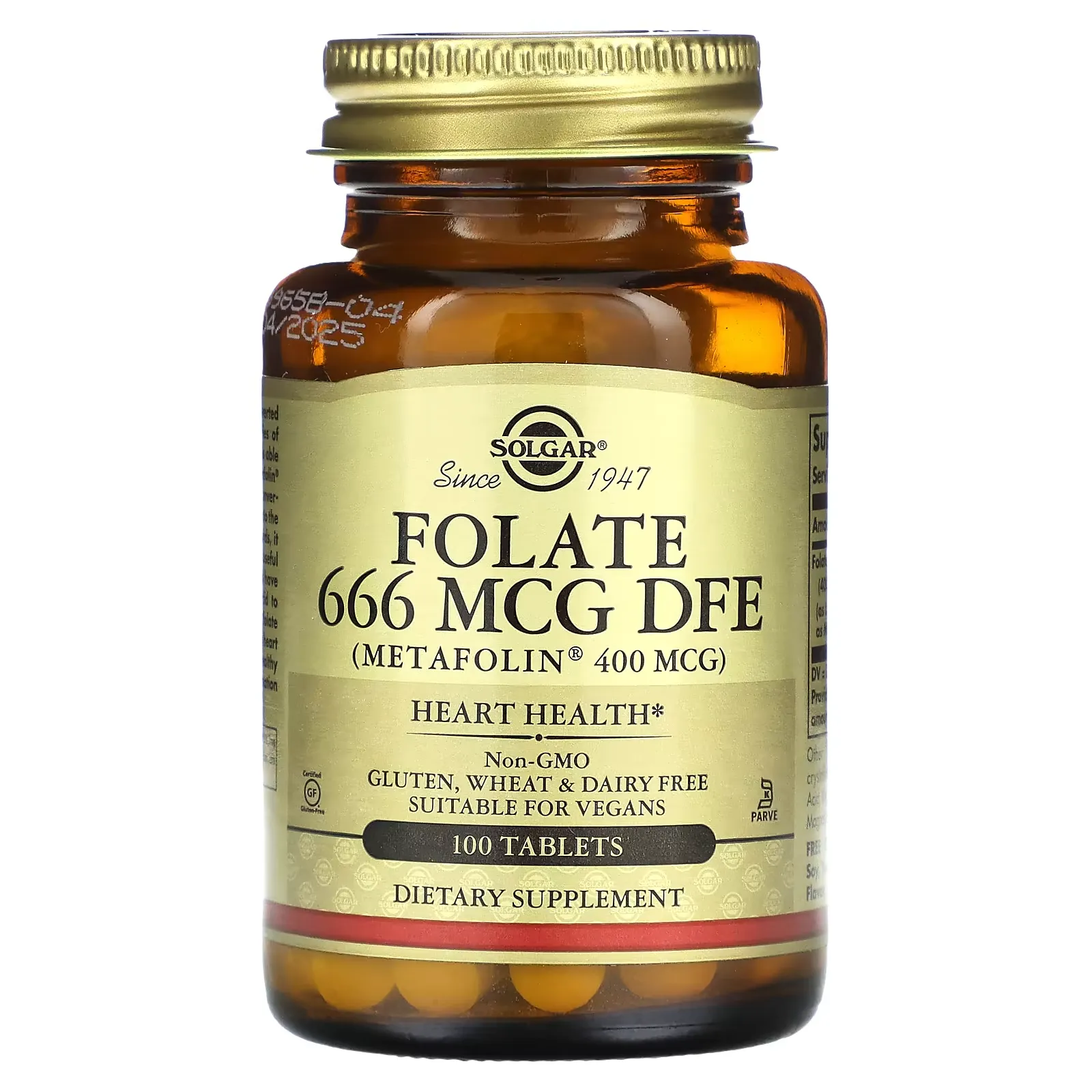 Folate, 666 mcg DFE, 100 Tablets