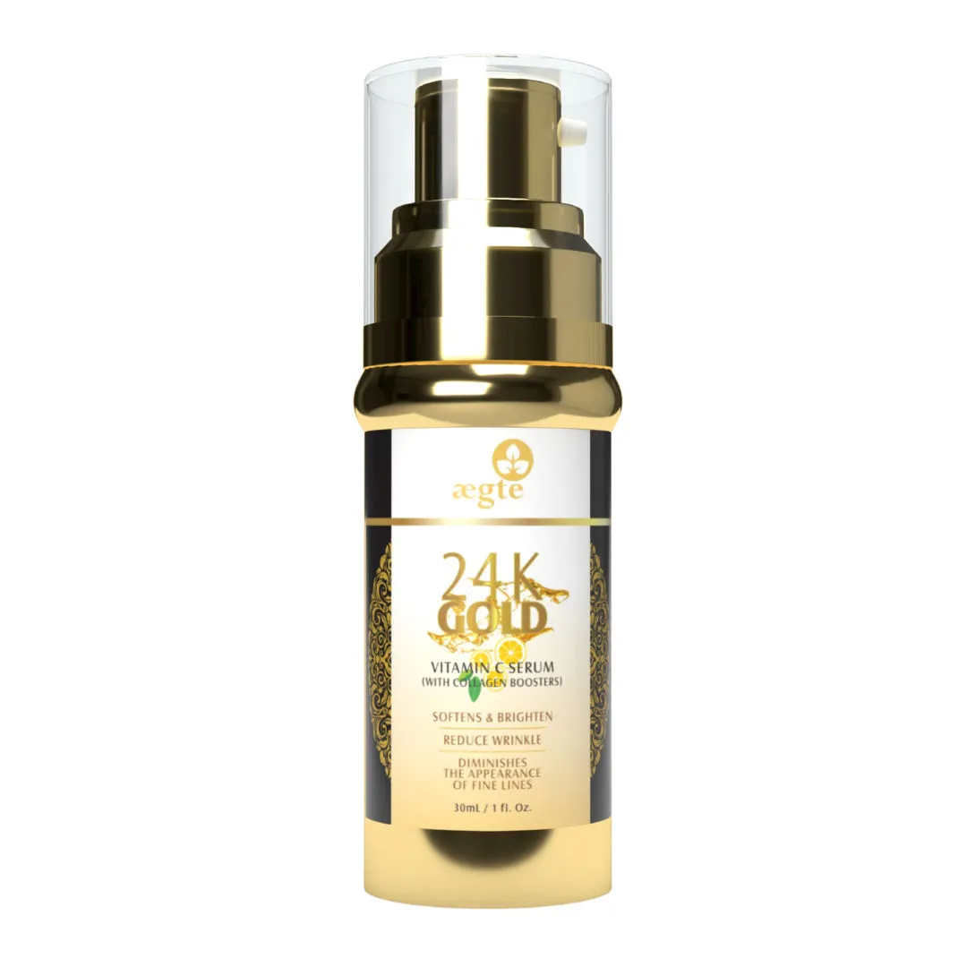 Aegte 24K Gold Vitamin C Serum With Collagen Booster, Soften & Brightens Skin