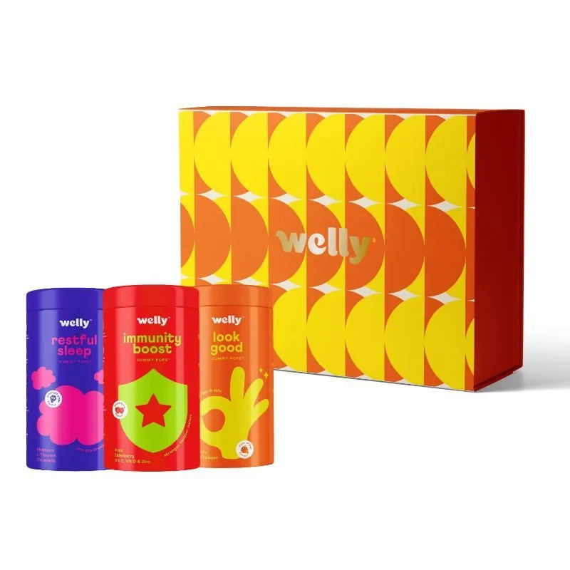 Welly Gift Box - Look Good, Restful Sleep, Immunity Boost Gummies For Glowing Skin, Beauty Sleep