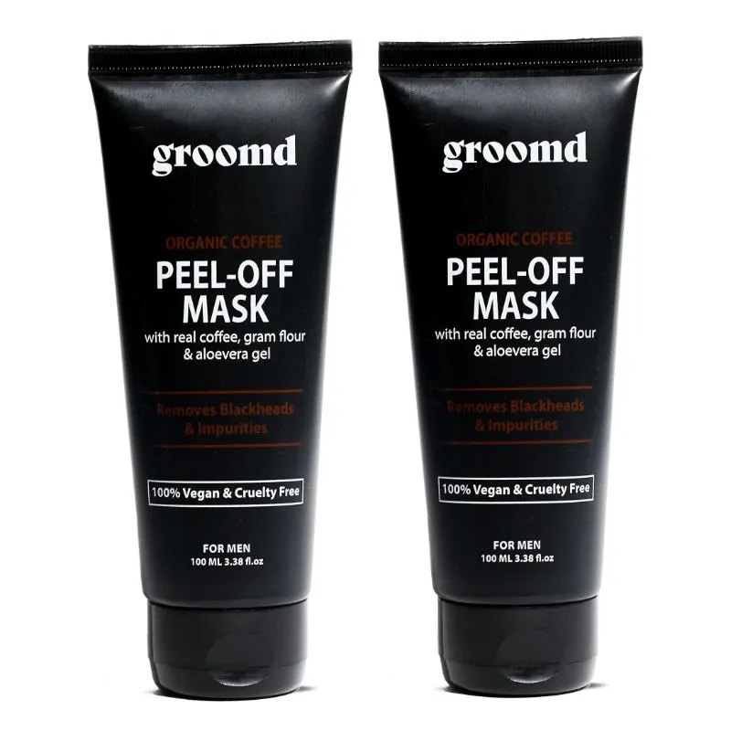 Groomd Peel Off Mask For Men With Real Coffee , Gram Flour & Aloe Vera