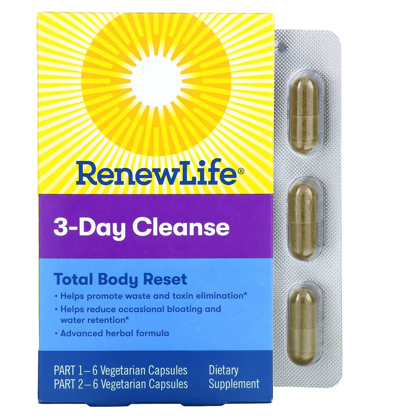 3-Day Cleanse, Total Body Reset, 12 Vegetarian Capsules