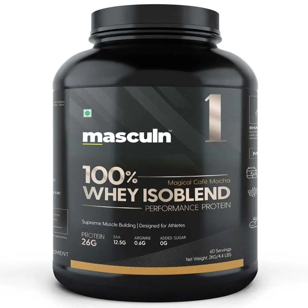 Masculn 100% Whey Isoblend,  4.4 lb  Magical Cafe Mocha