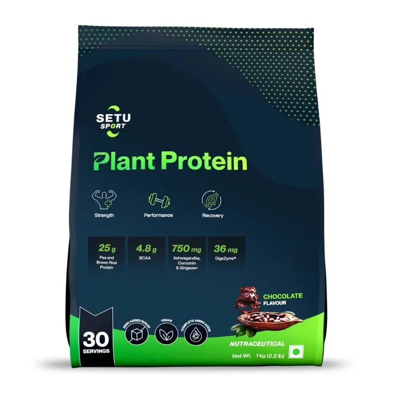 Setu Sport Vegan Plant Protein Powder For Daily Fitness - Chocolate Flavour