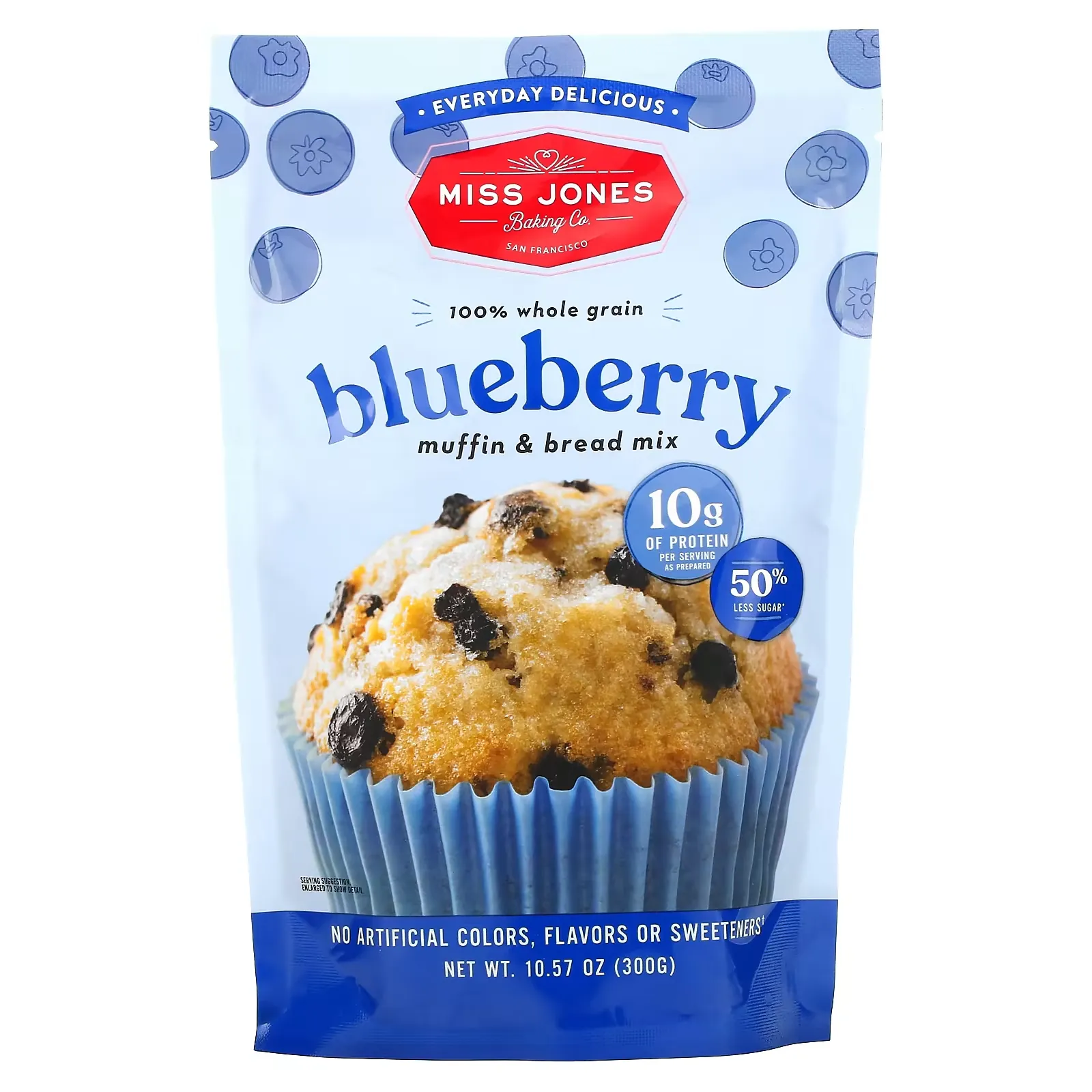 100% Whole Grain Blueberry Muffin & Bread Mix, 10.57 oz (300 g)