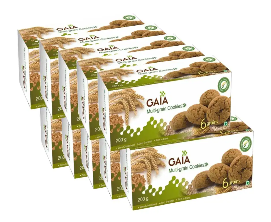 GAIA Multi-Grain Cookies (Pack of 10),  0.2 kg  Unflavoured