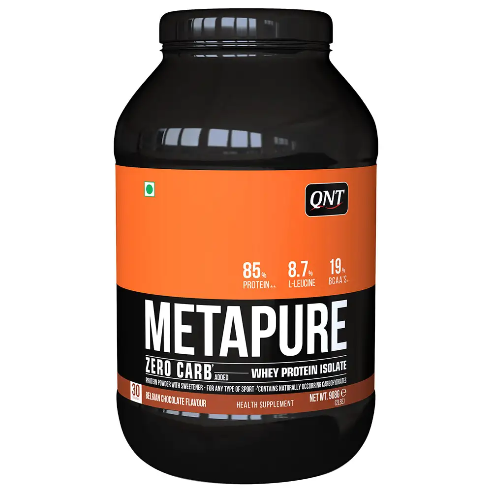 QNT Metapure Zero Carb Whey Protein Isolate,  2 lb  Belgian Chocolate