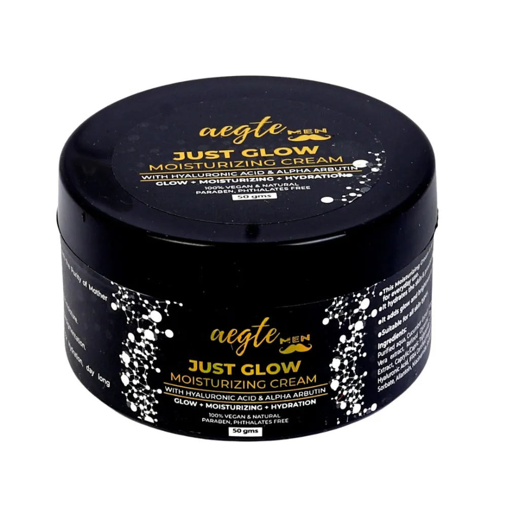 Aegte Men Just Glow Moisturizing Cream with Hyaluronic Acid & Alpha Arbutin