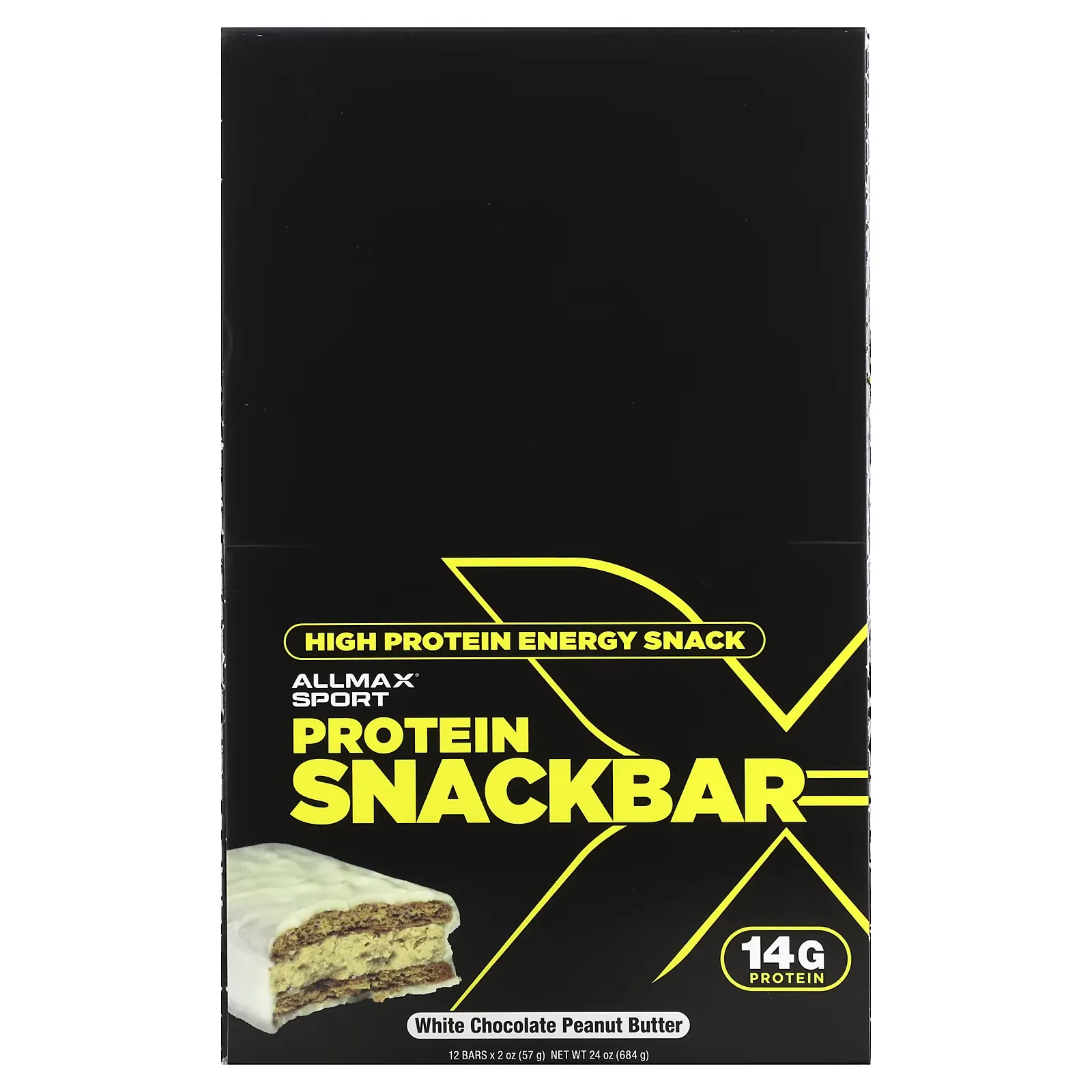 High Protein Energy Snack, Protein Bar, White Chocolate Peanut Butter, 12 Bars, 2 oz (57 g) Each