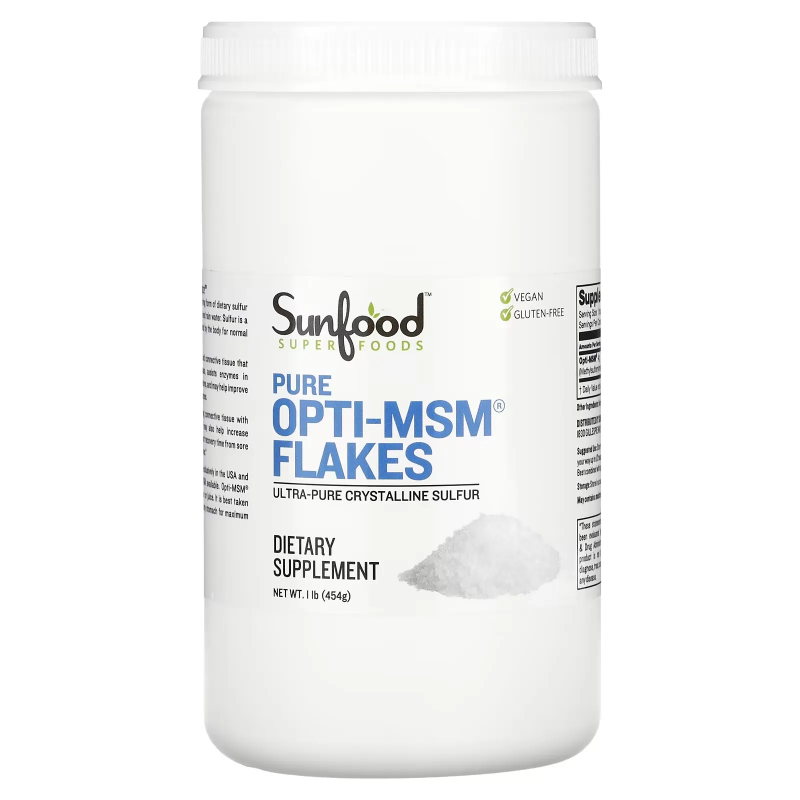 Pure Opti-MSM Flakes, 1 lb (454 g)