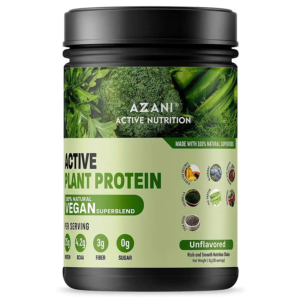 Azani Active Nutrition Active Plant Protein,  2.2 lb  Unflavoured