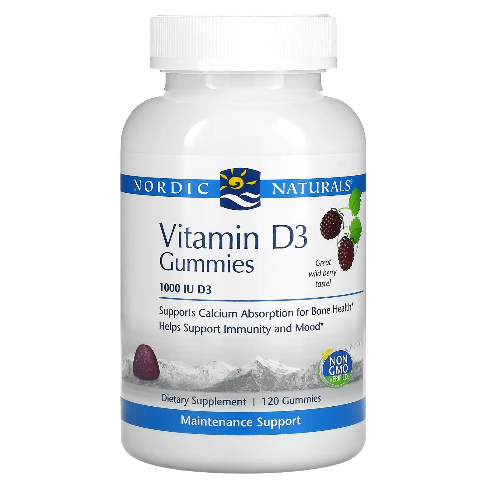 Vitamin D3, Wild Berry, 1,000 IU, 120 Gummies