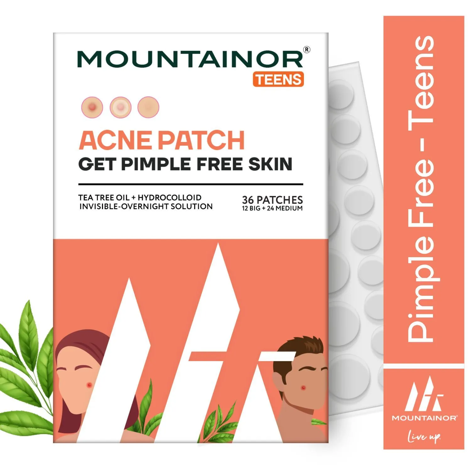 MOUNTAINOR Acne Pimple Patch - Tea Tree Oil + Hydrocolloid Patches - For Teens