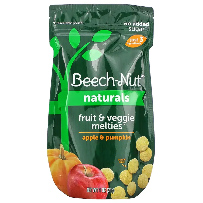 Naturals, Fruit & Veggie Melties, 8+ Months, Apple & Pumpkin, 1 oz (28 g)