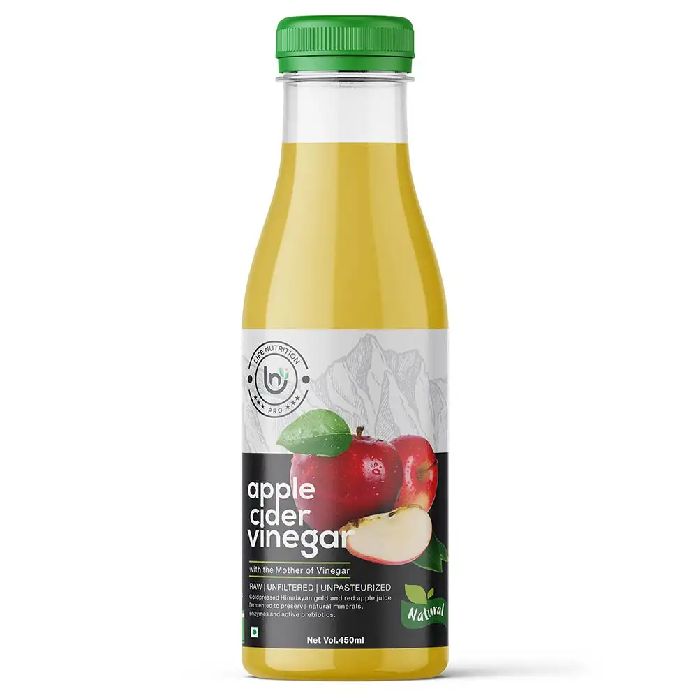 LifeNutrition Pro Apple Cider Vinegar With Mother Vinegar,  450 ml  Natural