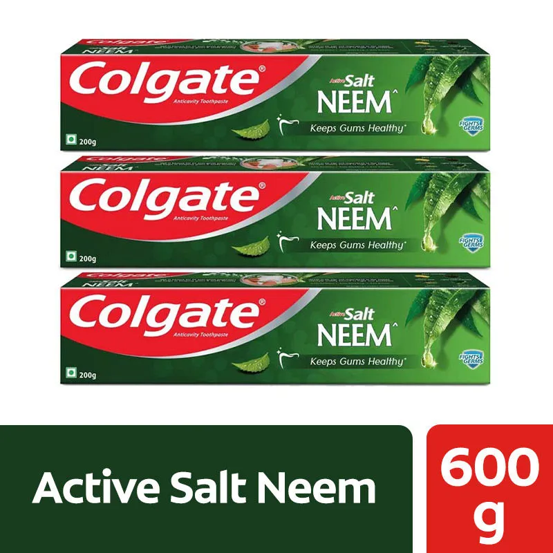 Colgate Active Salt & Neem Toothpaste - Pack of 3