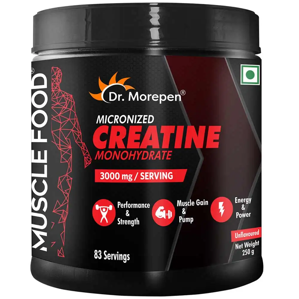 Dr. Morepen Muscle Food Micronized Creatine Monohydrate,  Unflavoured  0.55 lb