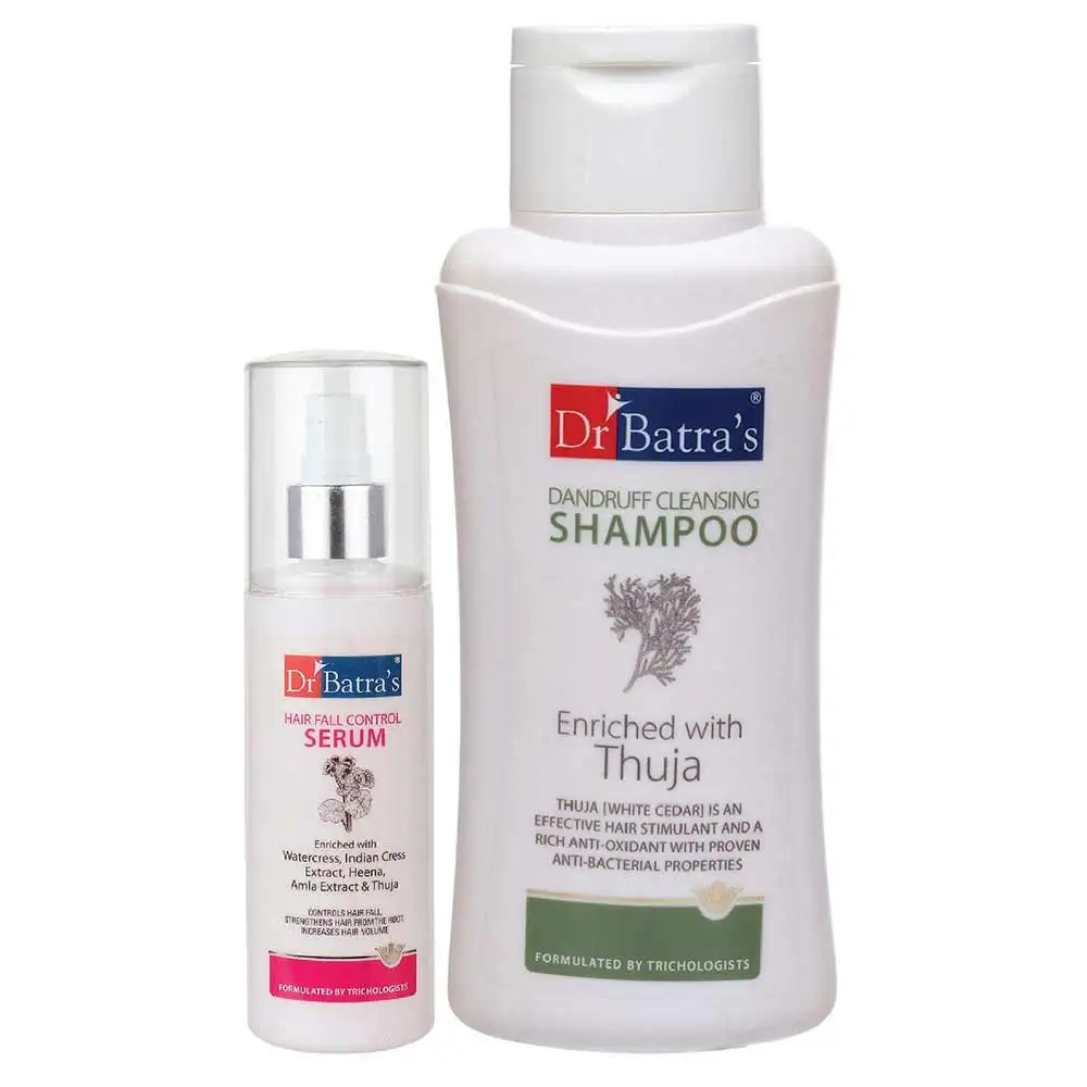 Dr Batra's Hair Fall Control Serum -125 ml & Dandruff Cleansing Shampoo - 500 ml Combo,  2 Piece(s)/Pack  Hair Care