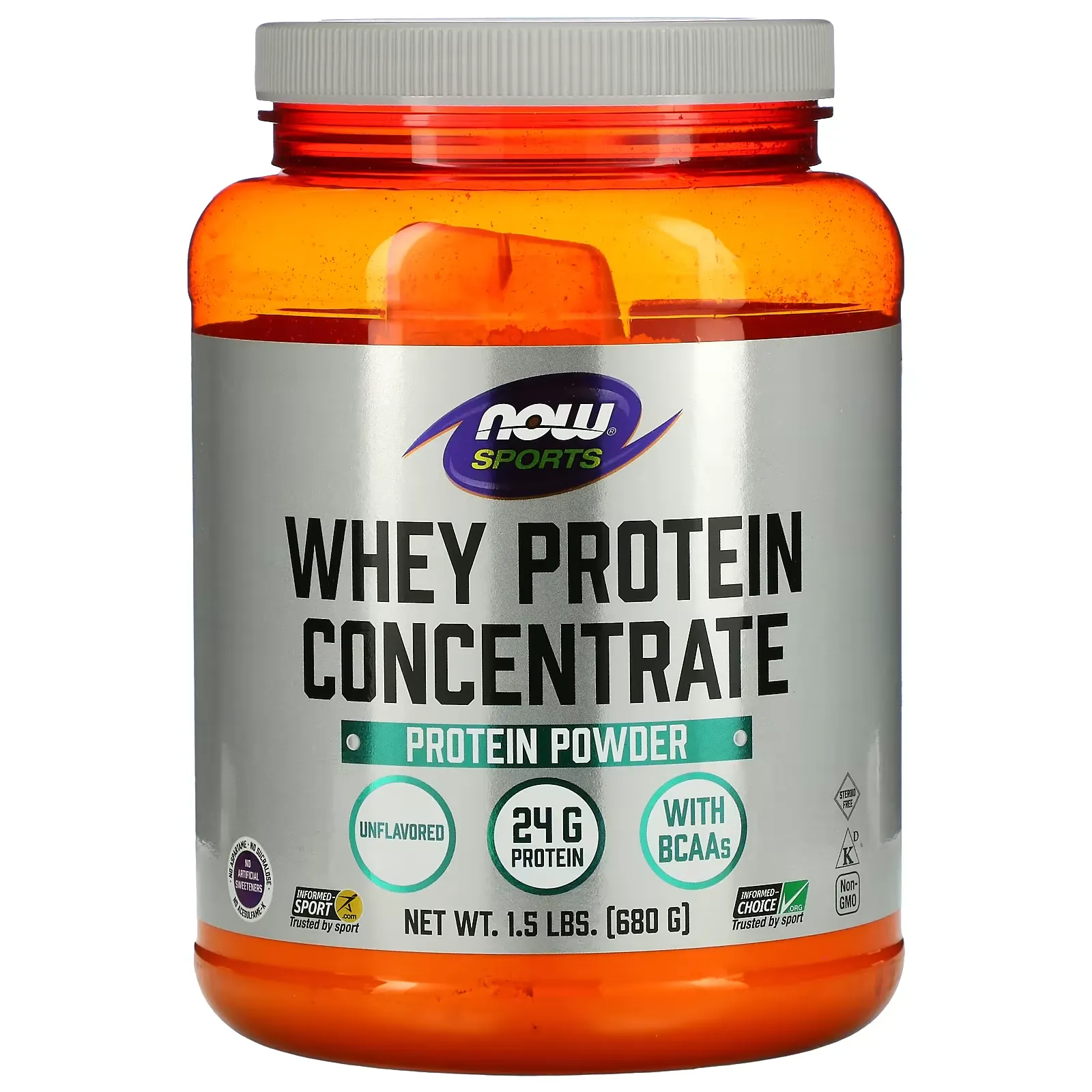 Sports, Whey Protein Concentrate Protein Powder, Unflavored, 1.5 lbs (680 g)