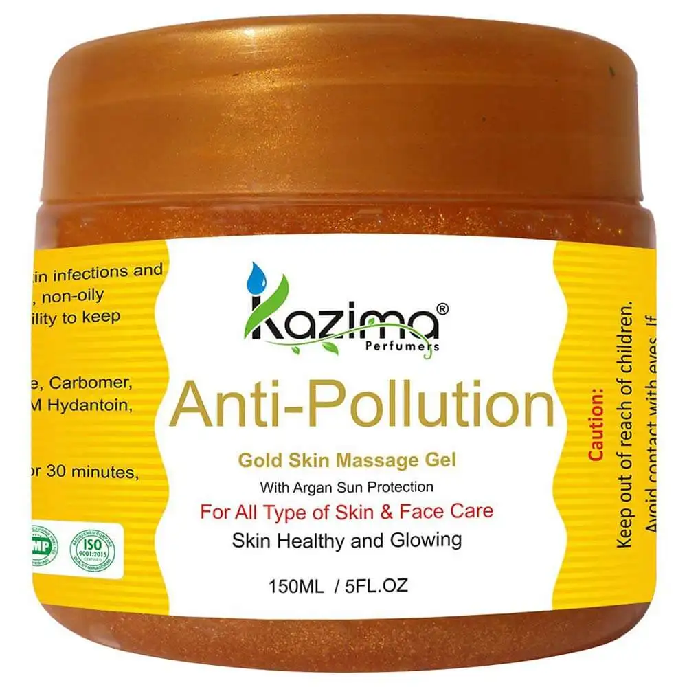 Kazima Anti Pollution Gold Skin Massage Gel,  150 ml  for All Type of Skin & Face Care