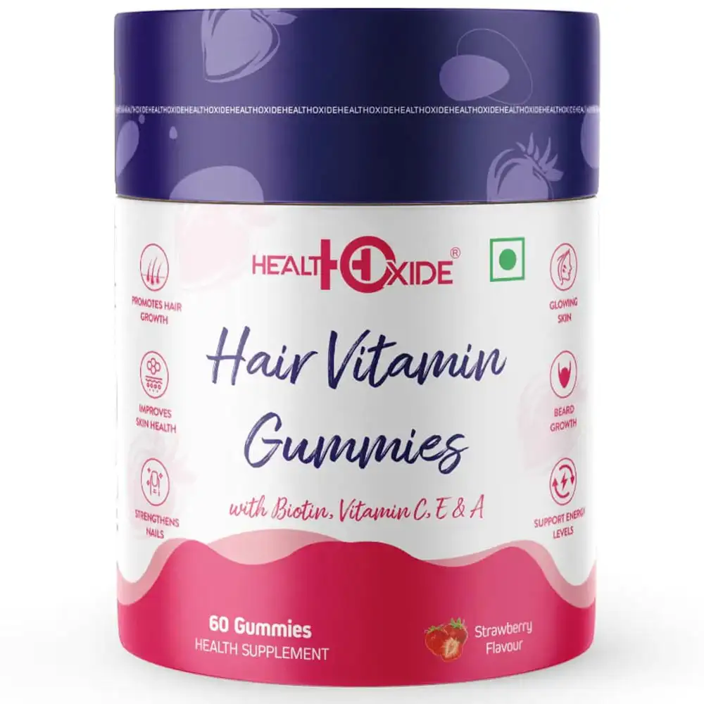 Health Oxide Hair Vitamin Strawberry,  60 gummies