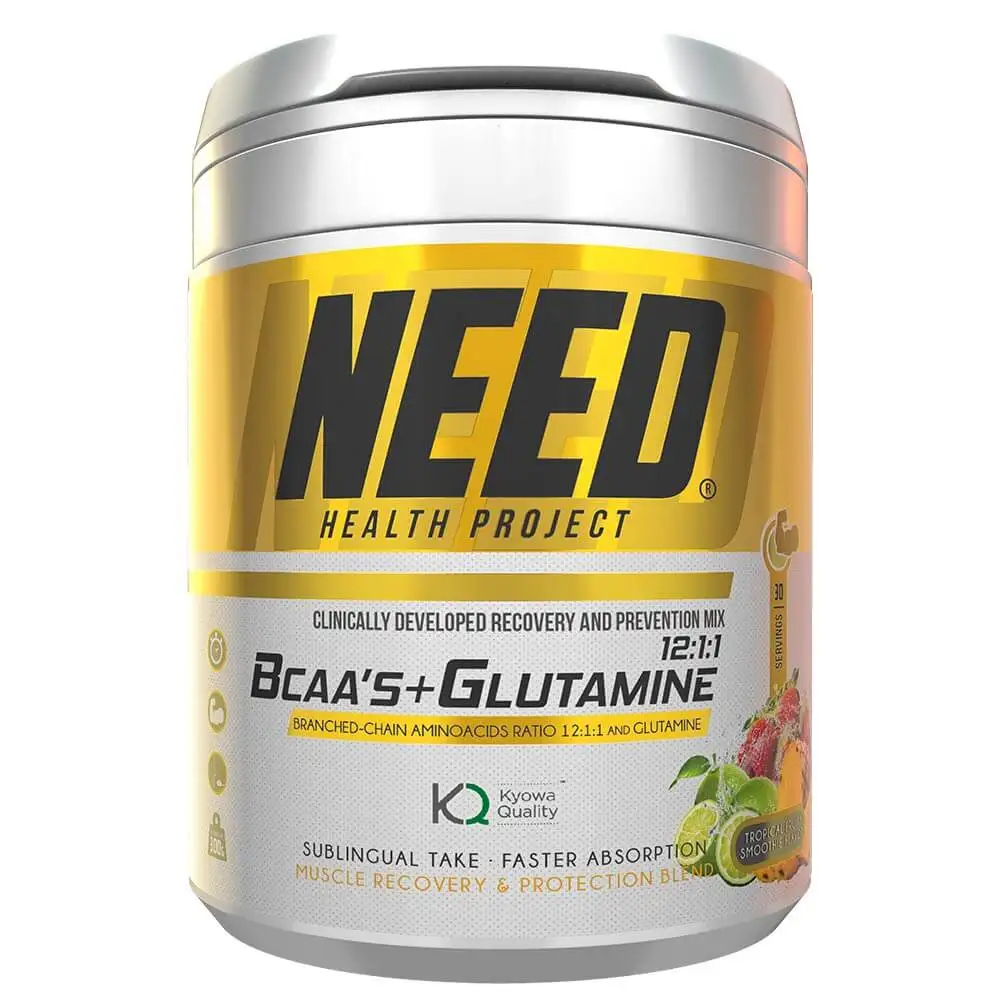 NEED BCAA + Glutamine,  0.66 lb  30 Servings  Tropical Fruit Smoothie