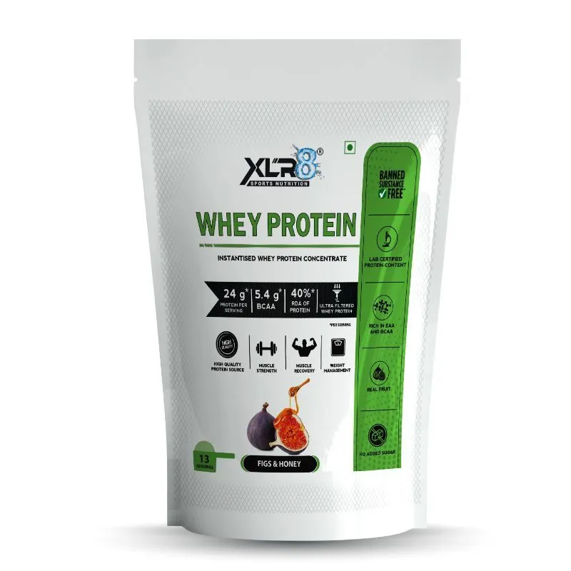 XLR8 Sports Nutrition Whey Protein With 24g Protein- 5.4g BCAA - Figs & Honey