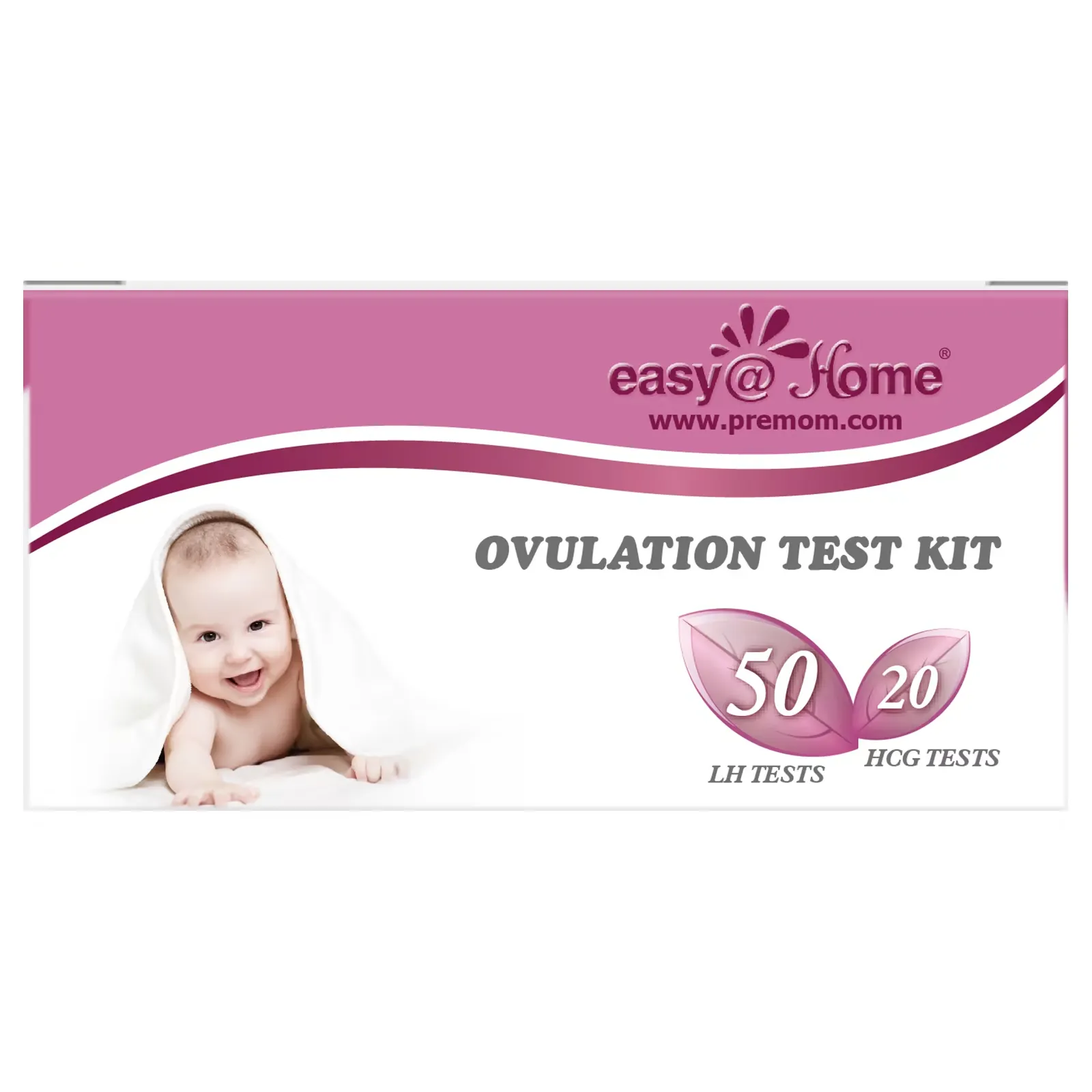 Ovulation Test Kit, 50 LH Tests, 20 HCG Tests