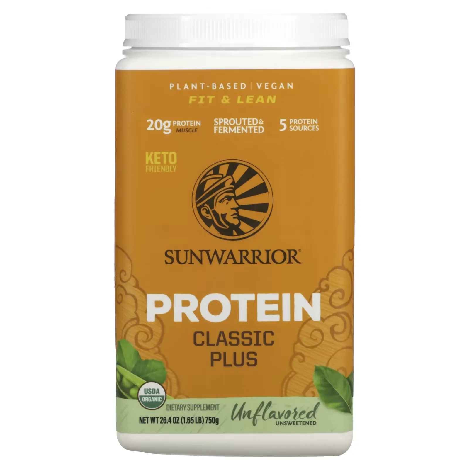 Classic Plus Protein, Plant Based, Unflavored, 1.65 lb (750 g)