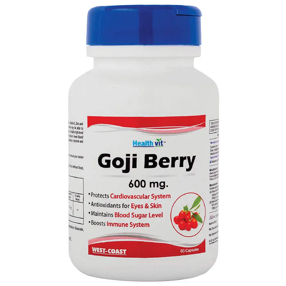 Healthvit Goji Berry 600 mg,  60 capsules  Unflavoured