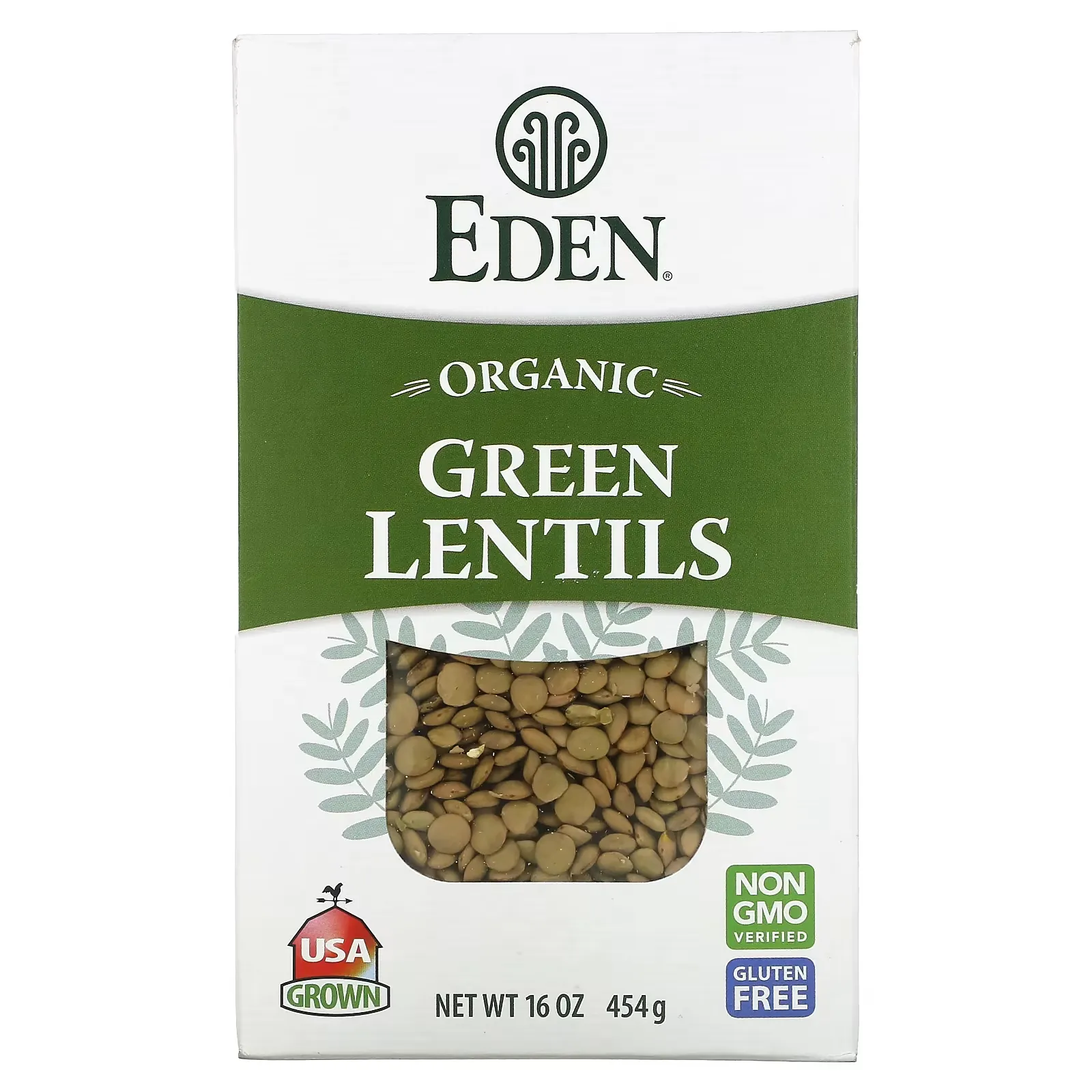 Organic, Green Lentils, 16 oz (454 g)