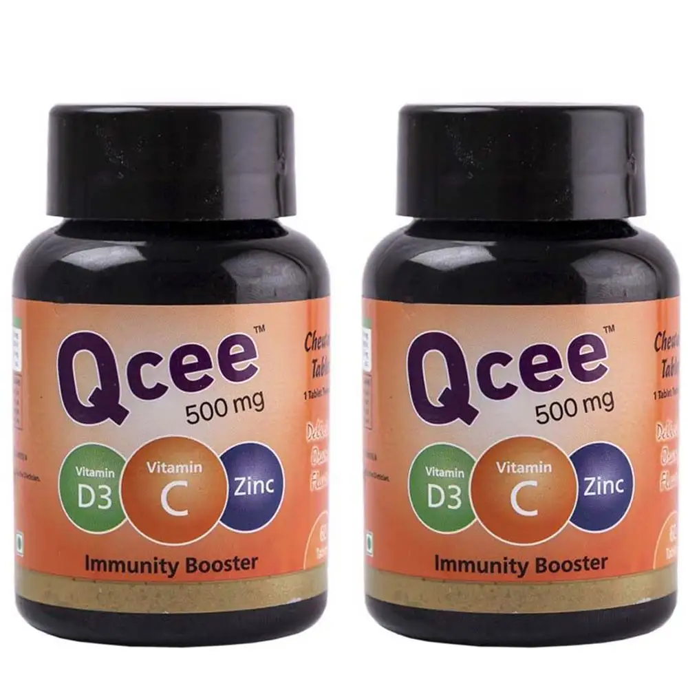 Qcee Immunity Booster,  60 chewable tablet(s)  Delicious Orange (Pack of 2)