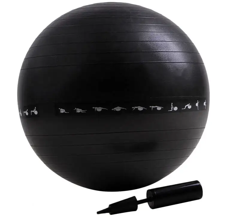 B Fit USA Gym Ball with Pump,  Black (8102)  55 cm