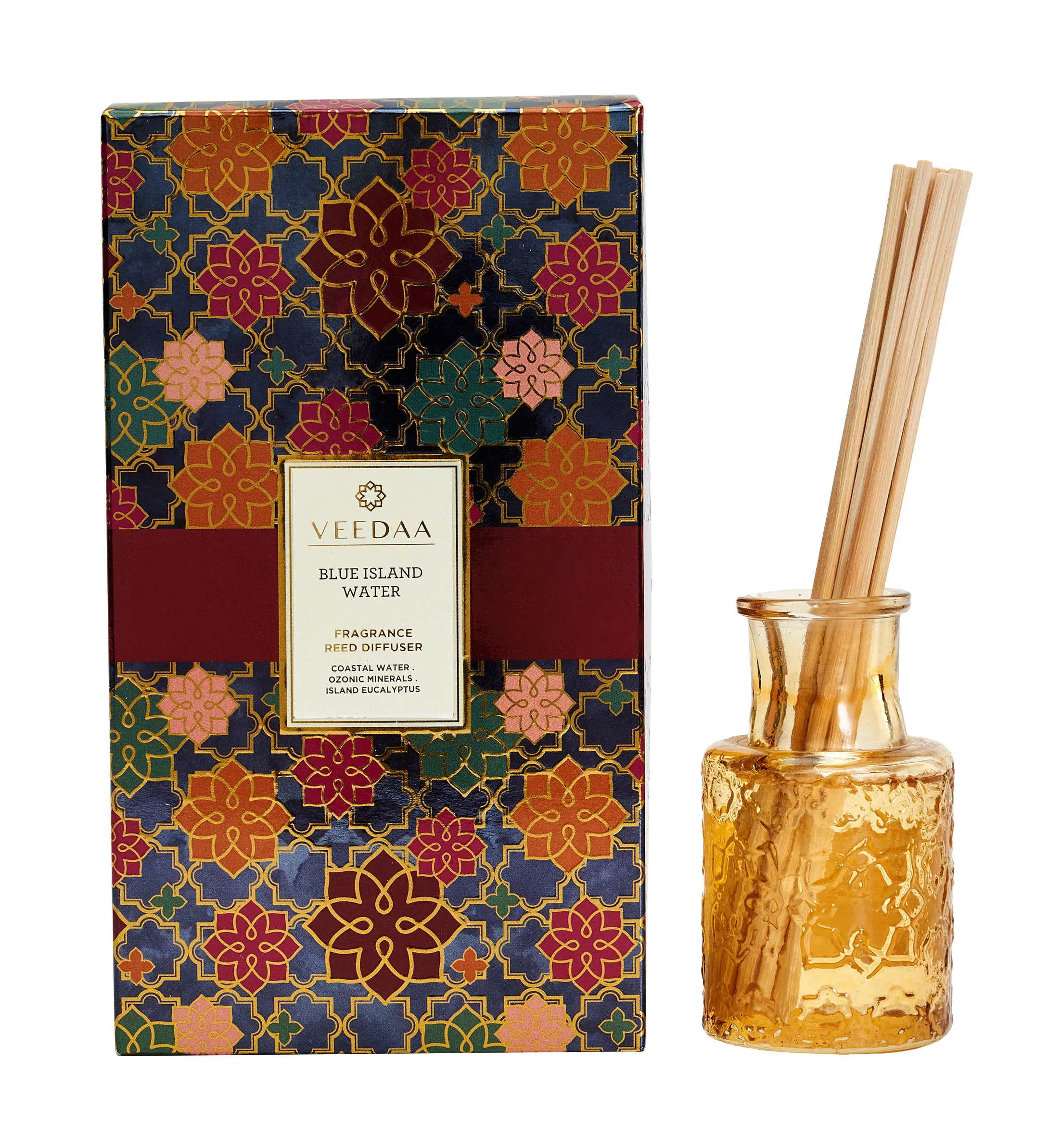 Veedaa Blue Island Water Fragrance Reed Diffuser In Champagne Glass