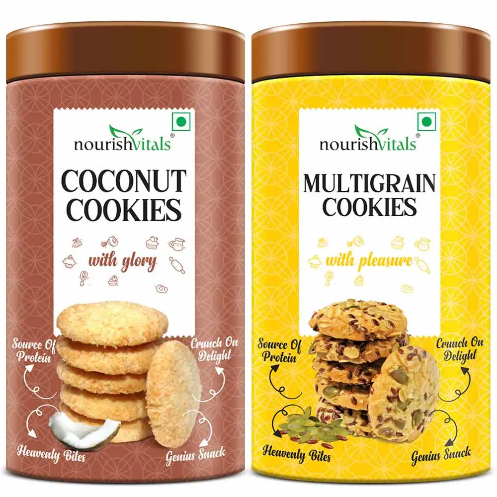 NourishVitals Cookies,  0.120 kg  Cocount+Multigrain Combo