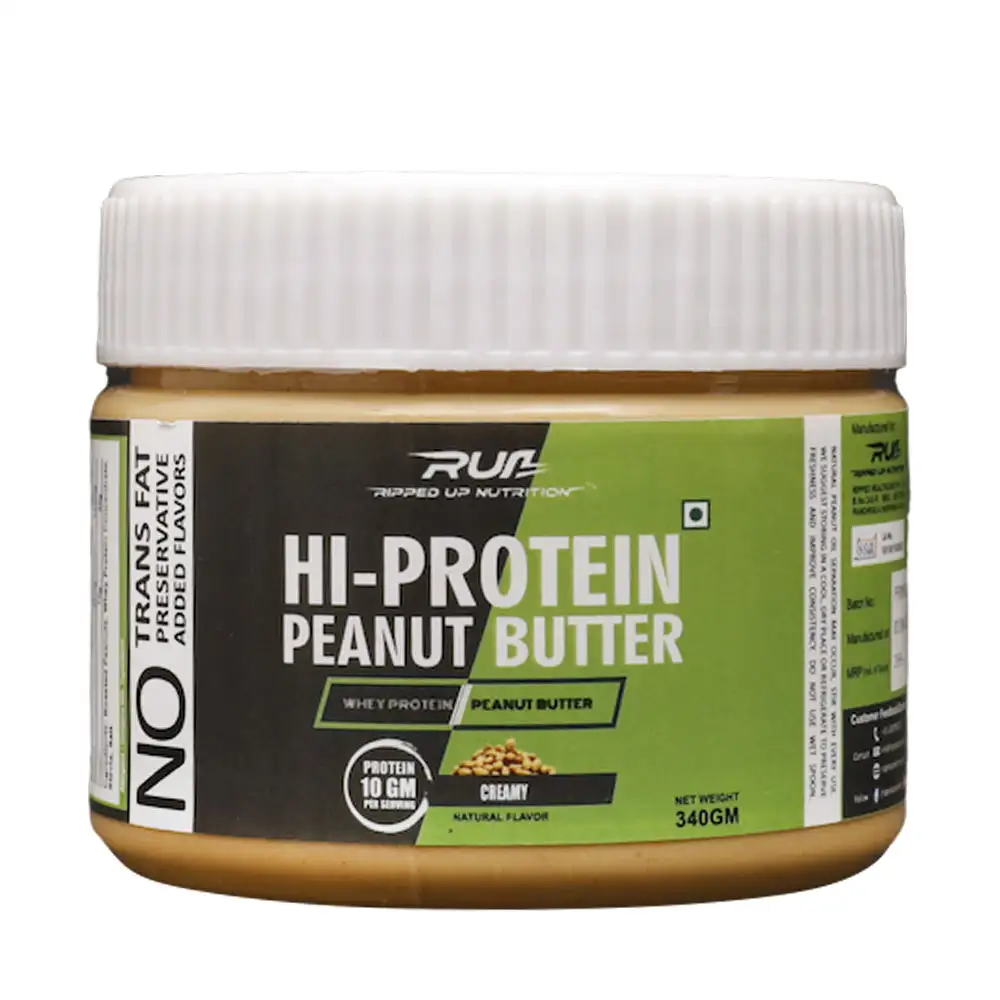 Ripped Up Nutrition Hi Protein Peanut Butter,  0.340 kg  Creamy