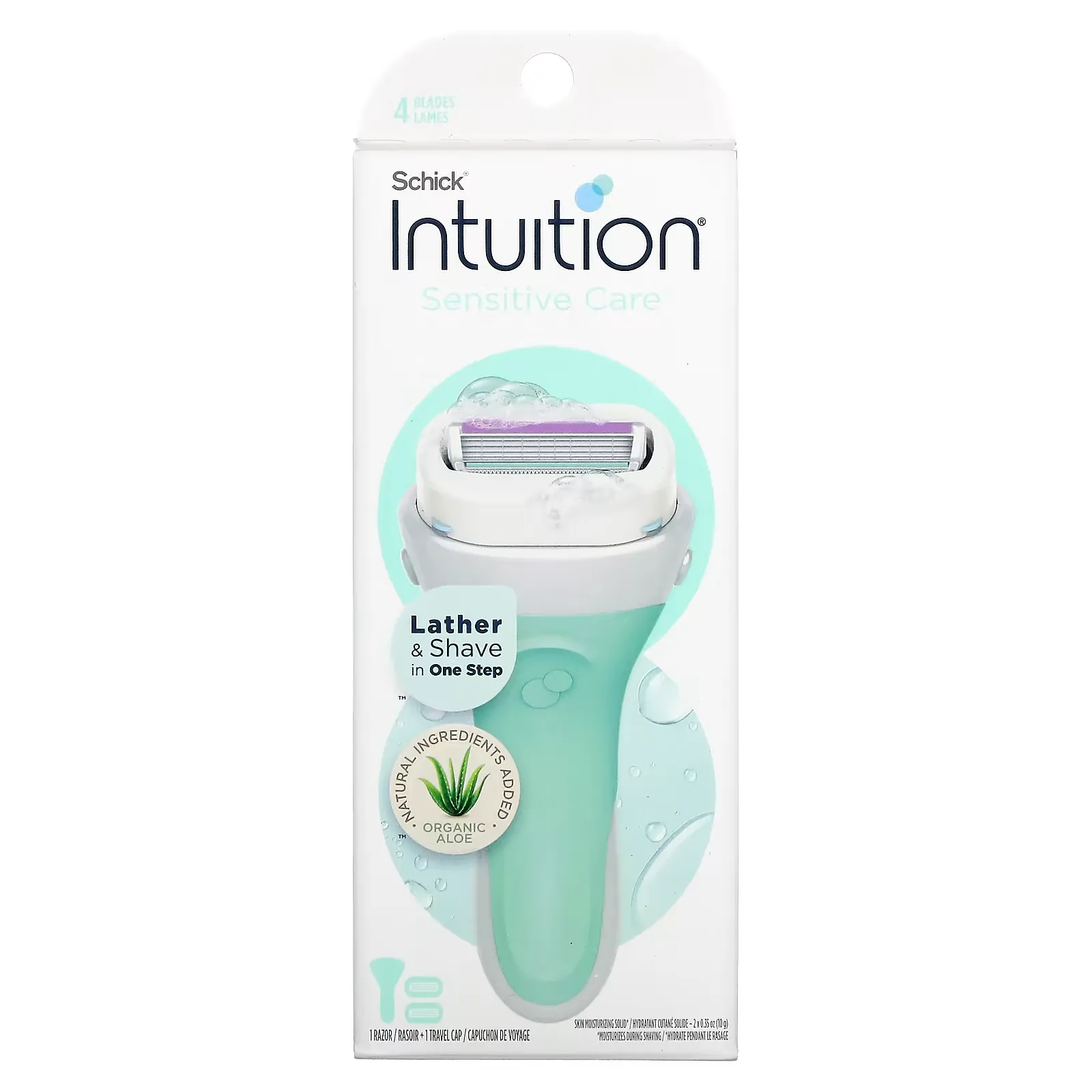 Intuition, Sensitive Care, Organic Aloe, 1 Razor, 2 Cartridges