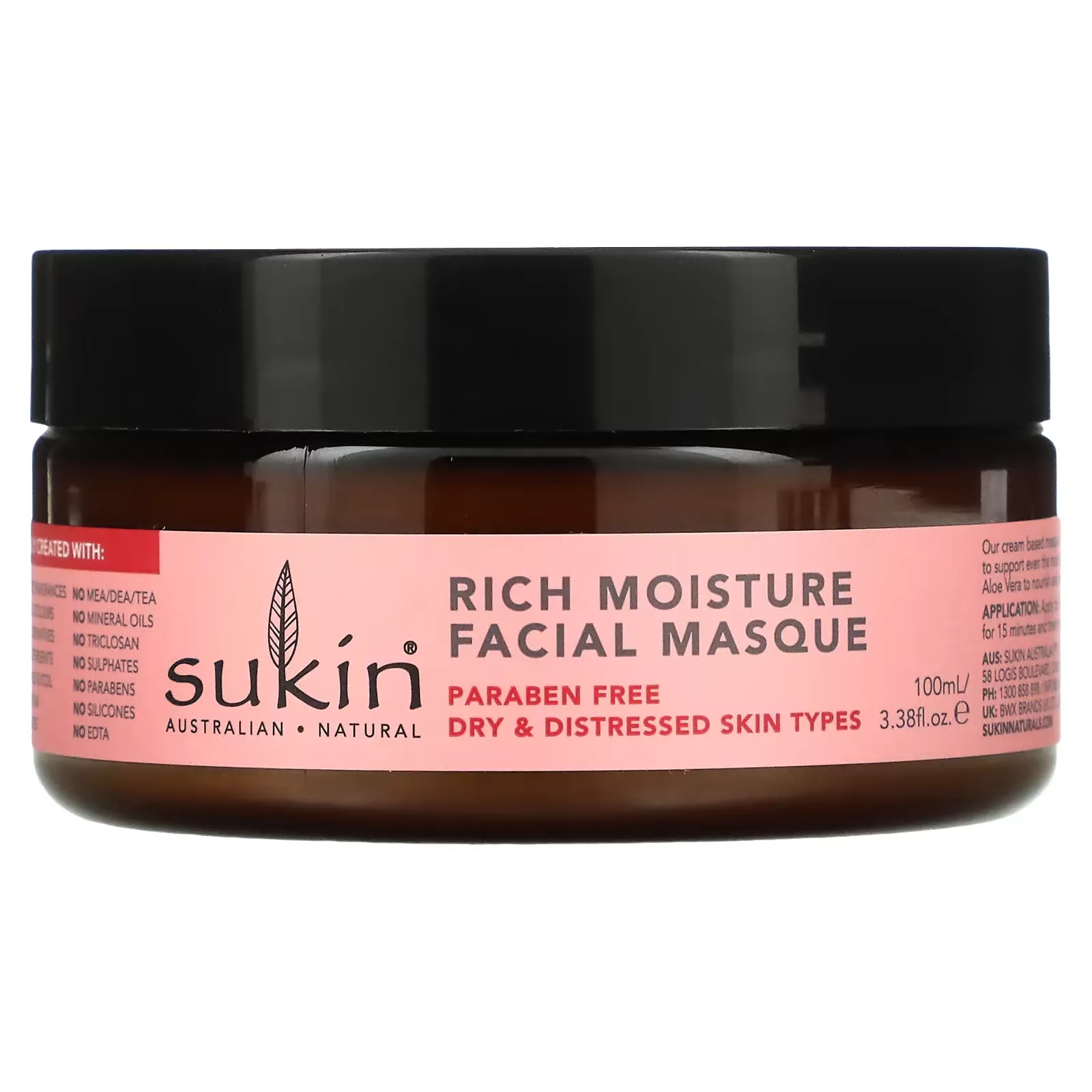 Rich Moisture Facial Masque, Rosehip, 3.38 fl oz (100 ml)