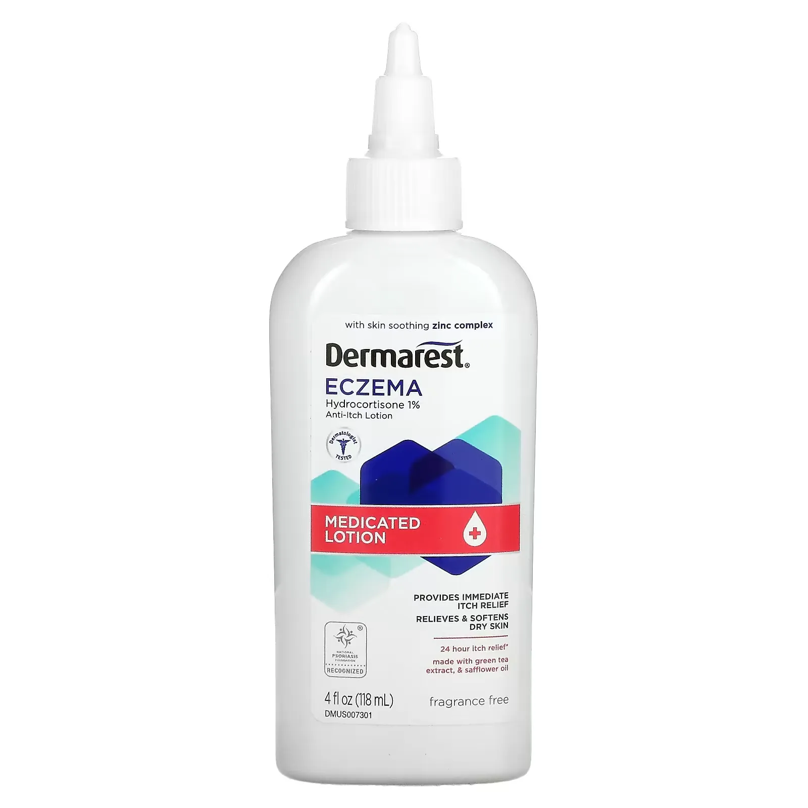 Eczema, Medicated Lotion, Fragrance Free, 4 fl oz (118 ml)