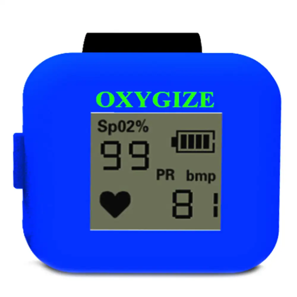 Oxygize Ring Pulse Oximeter with Blutooth and Water Resistent,  Blue