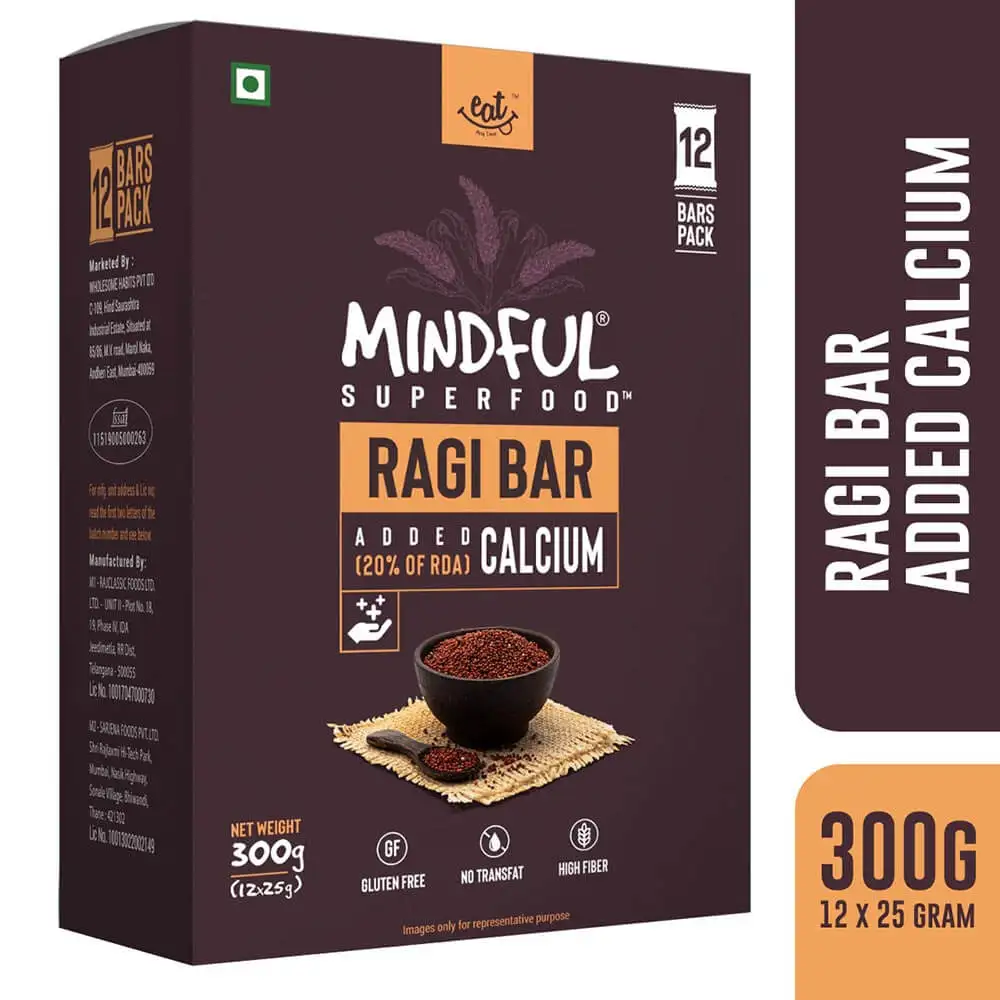 Eat Anytime Mindful Millet Energy Bars,  12 Piece(s)/Pack  Ragi with Added Calciuim