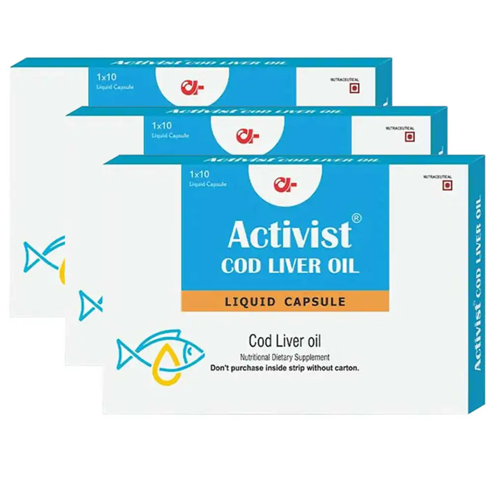 Activist Cod Liver Oil (Pack of 3),  10 capsules