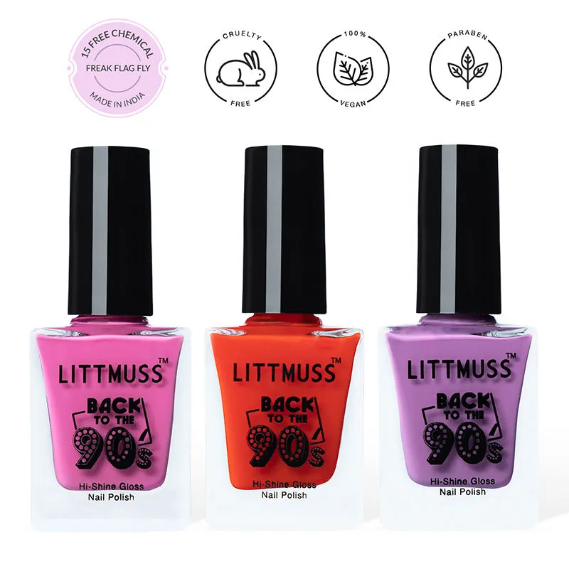 Littmuss Freak Flag Fly Back To The 90's Hi-shine Gloss Nail Polish Combo