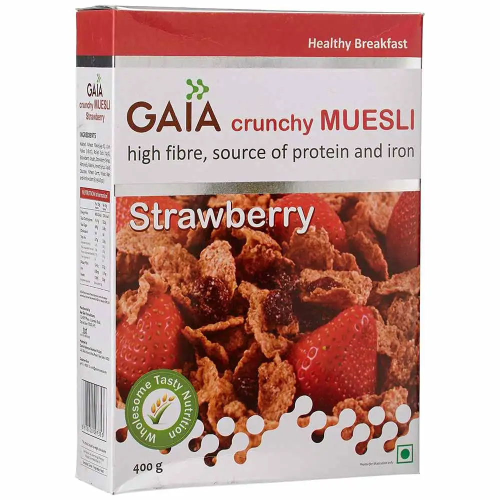 GAIA Muesli Strawberry,  0.400 kg  Unflavoured