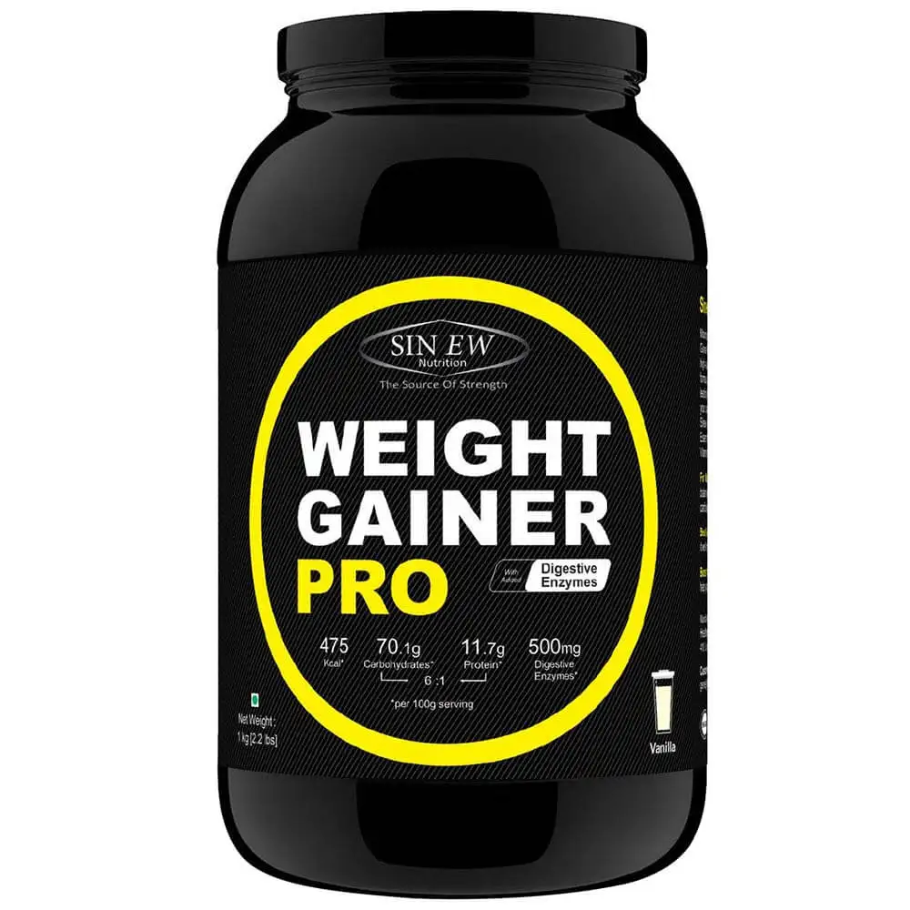 Sinew Nutrition Weight Gainer Pro with Digestive Enzymes,  2.2 lb  Vanilla