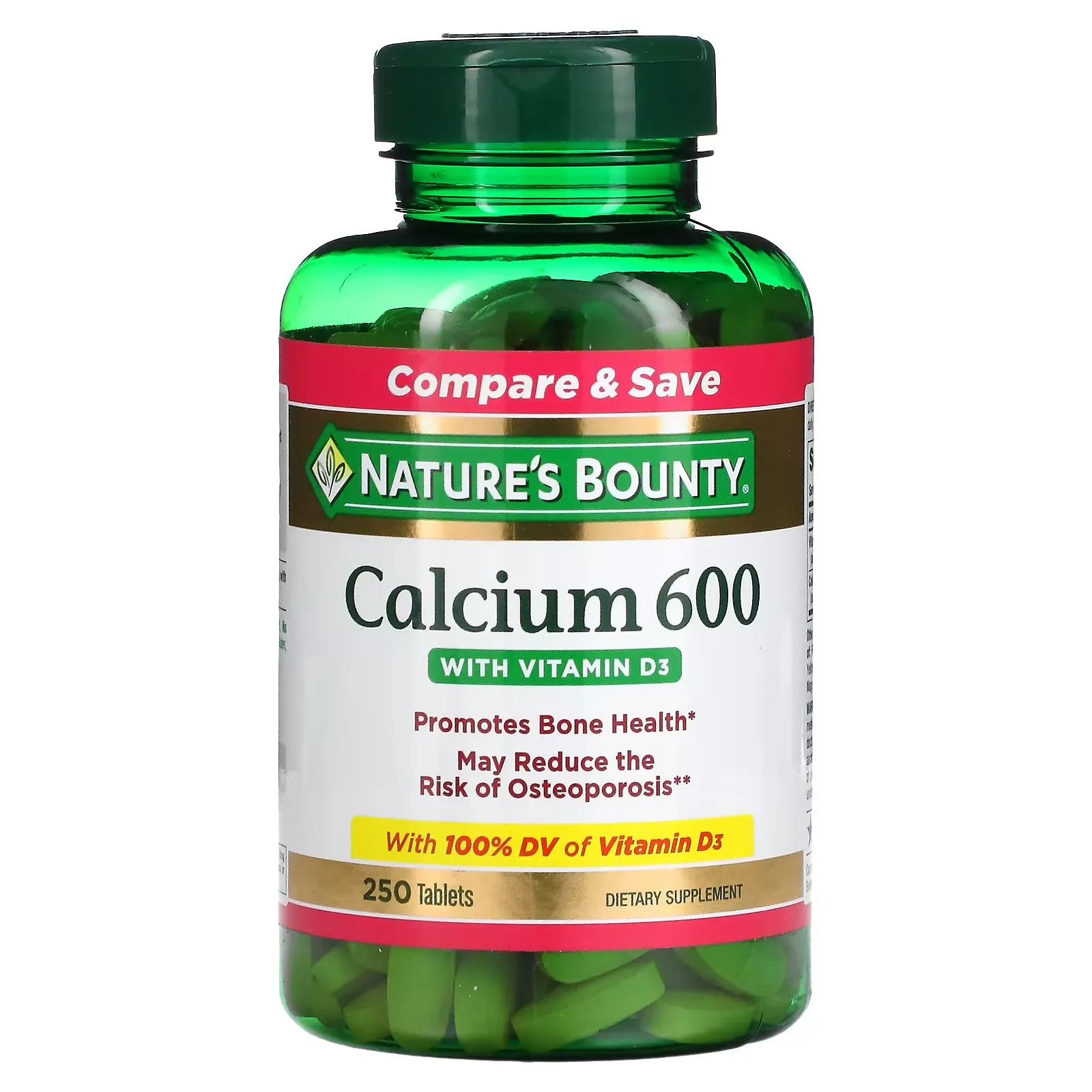 Calcium 600 with Vitamin D3, 250 Tablets