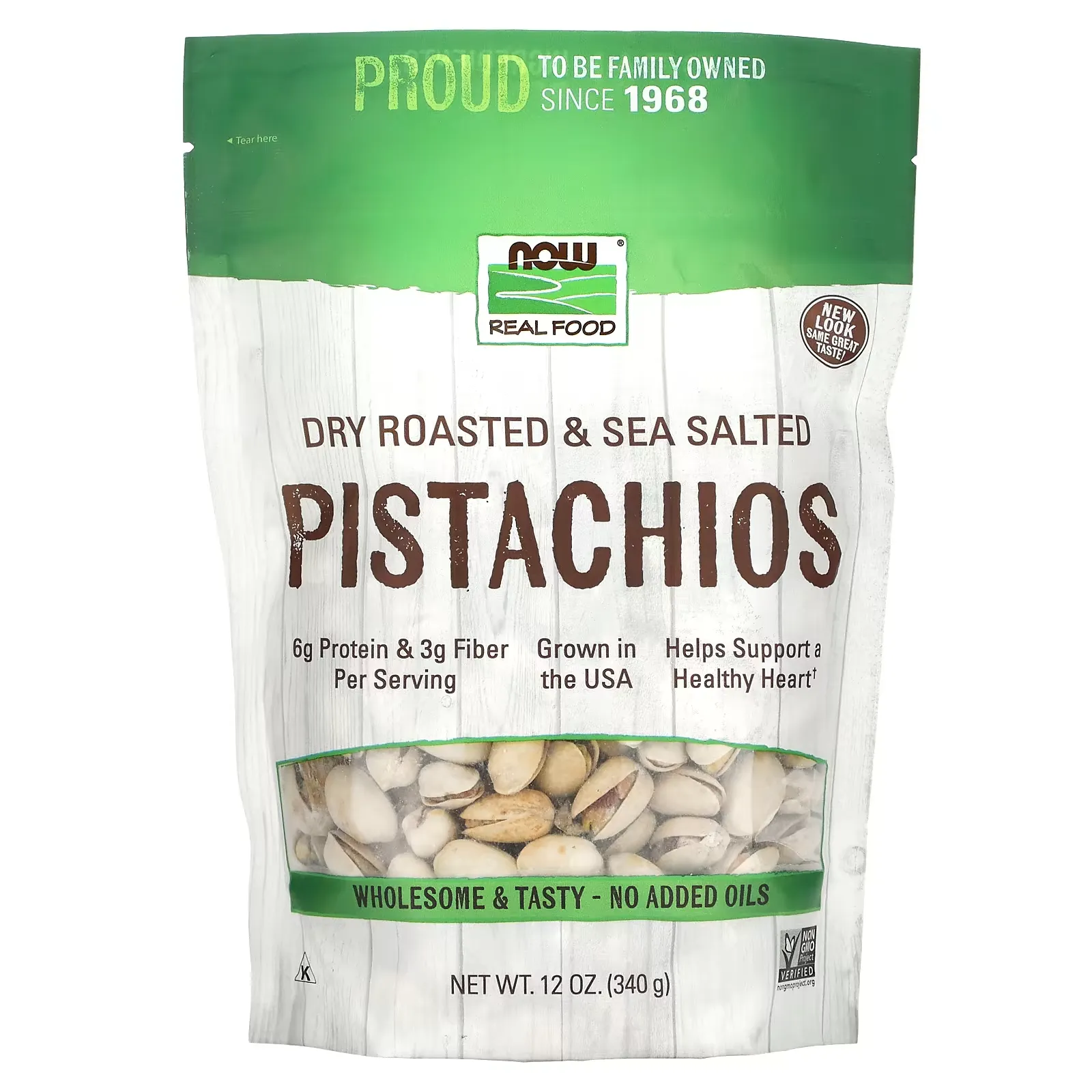 Real Food, Dry Roasted & Sea Salted Pistachios, 12 oz (340 g)