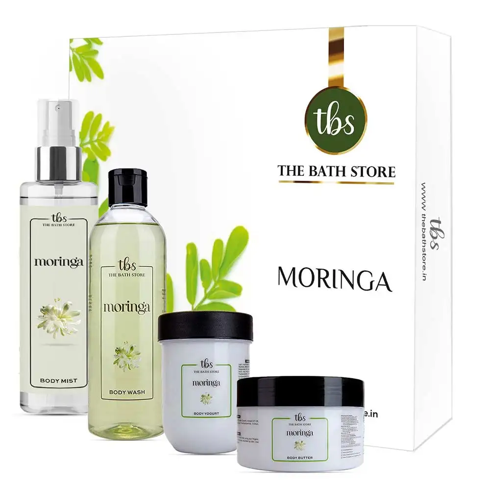 The Bath Store Moringa Combo (Body Butter 200gm + Body Yogurt 200gm + Body wash 300ml + Body Mist 200ml),  4 Piece(s)/Pack  All Skin Type